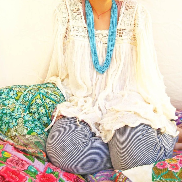 Mexican Blouse Angel Sleeve Vintage Design Boho - Picture 1 of 4
